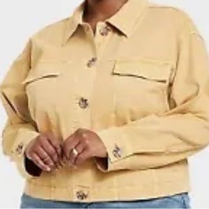Ava & Viv Yellow  Cropped Jean Jacket ~ Women’s plus size 1x